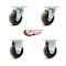 Service Caster 4'' High Temp Phenolic Wheel Swivel Top Plate Caster Set with 2 Rigid, 4PK SCC-20S415-PHRHT-TP2-2-R-2 - alternate 6